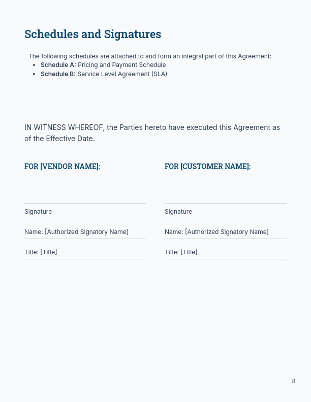 SaaS Software MSA — Variation 2