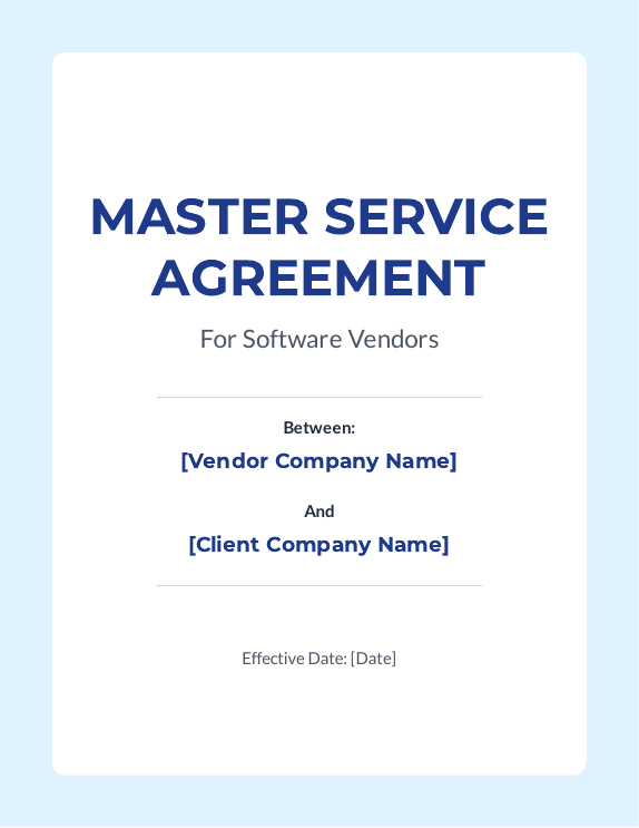 Software MSA for SaaS Integrations