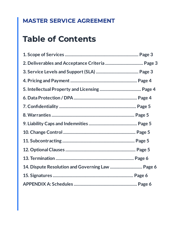 Software MSA for SaaS Integrations