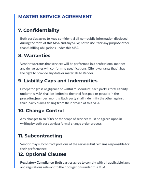 Software MSA for SaaS Integrations