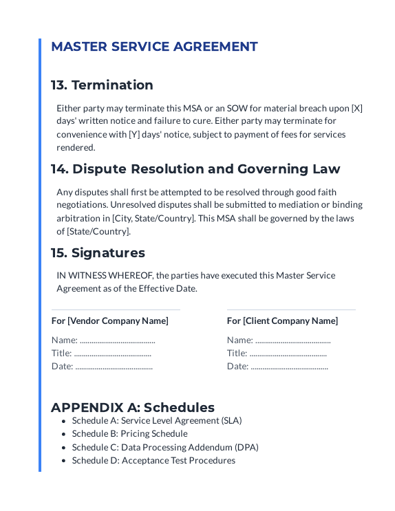 Software MSA for SaaS Integrations