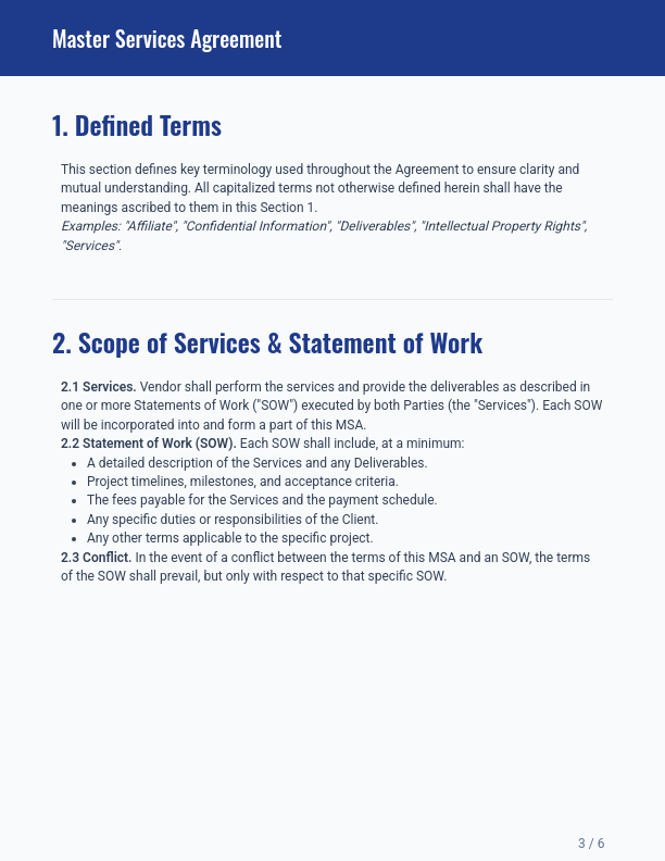 Software MSA: Vendor Integration & SLA