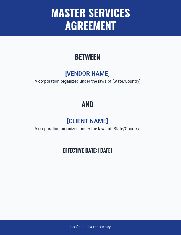 Software MSA: Vendor Onboarding & SLAs