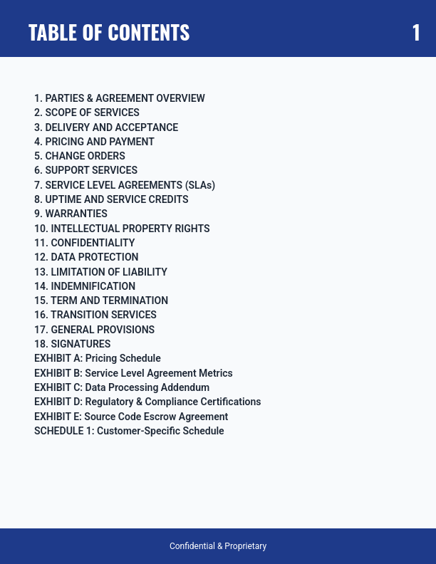 Software MSA: Vendor Onboarding & SLAs