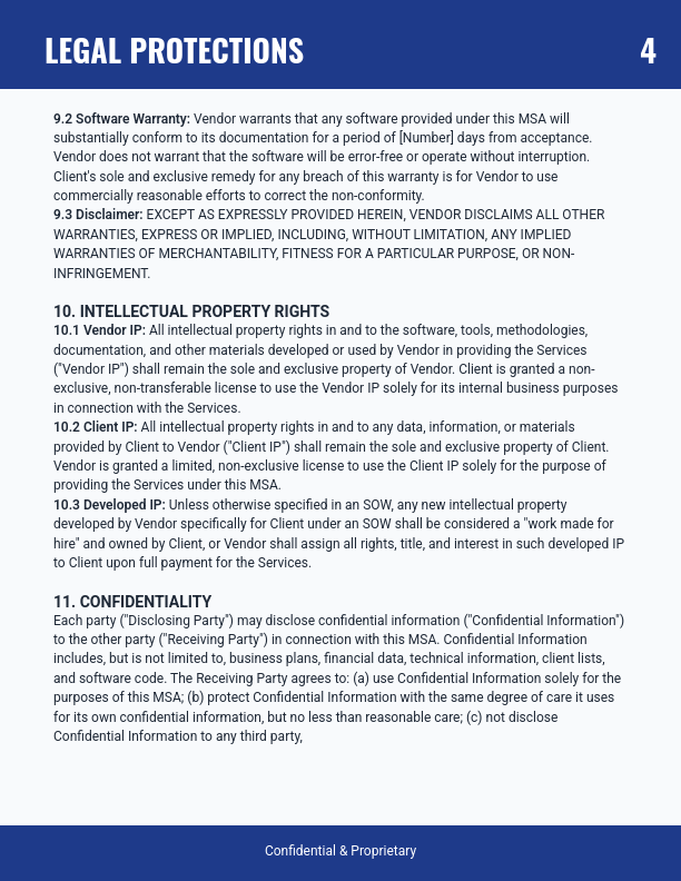 Software MSA: Vendor Onboarding & SLAs