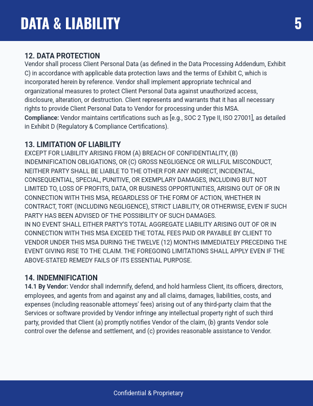 Software MSA: Vendor Onboarding & SLAs