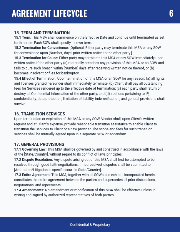 Software MSA: Vendor Onboarding & SLAs