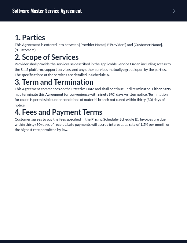Software MSA: Data Protection & SLAs