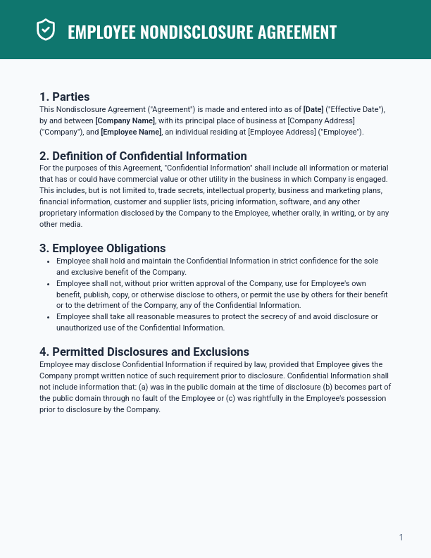 Employee NDA for Trade Secrets & IP
