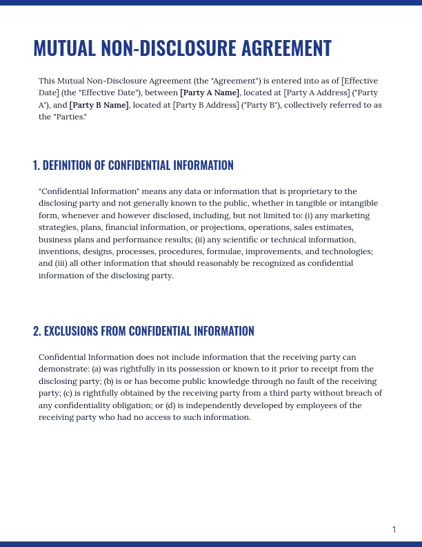 Mutual NDA for Strategic Partnerships