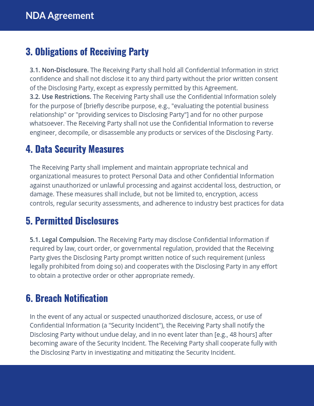 Vendor NDA for Data & Subprocessors