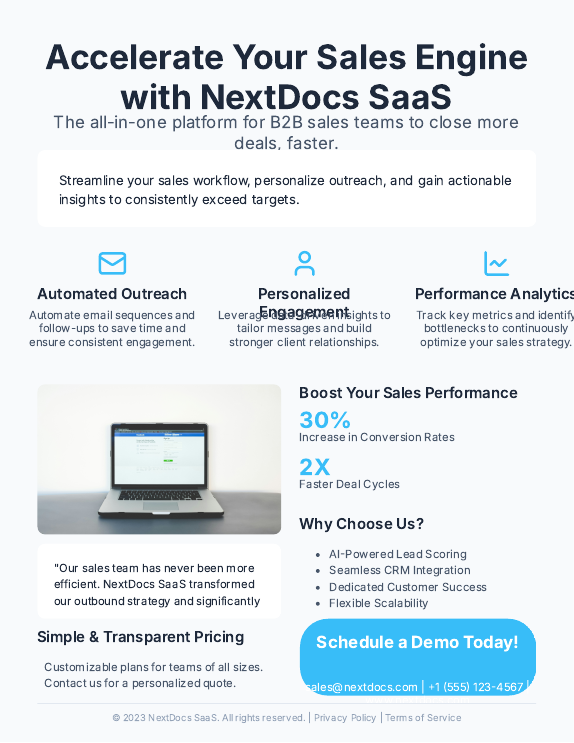 B2B SaaS Sales One-Pager: Deal Snapshot