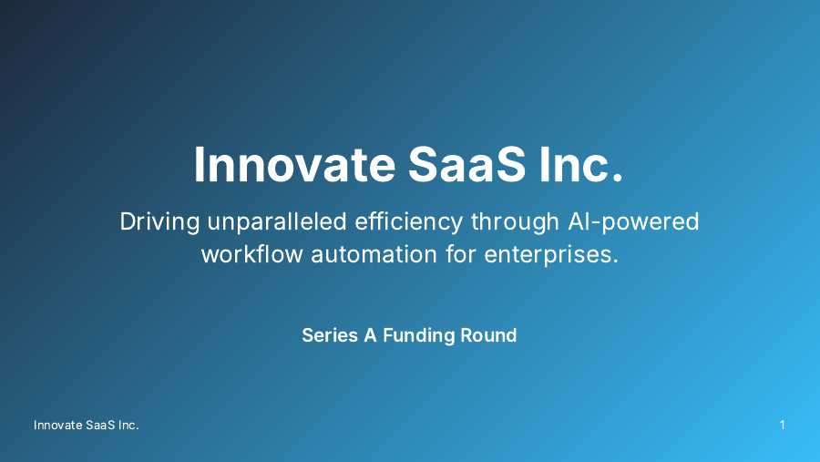 SaaS Growth Pitch for Series A Investors
