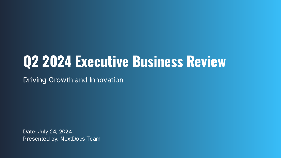 QBR Executive Revenue & Ops Review