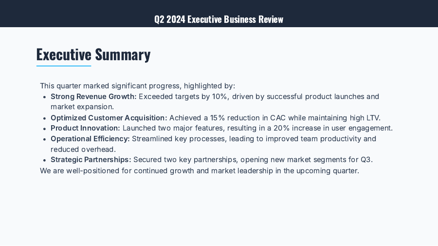 QBR Executive Revenue & Ops Review