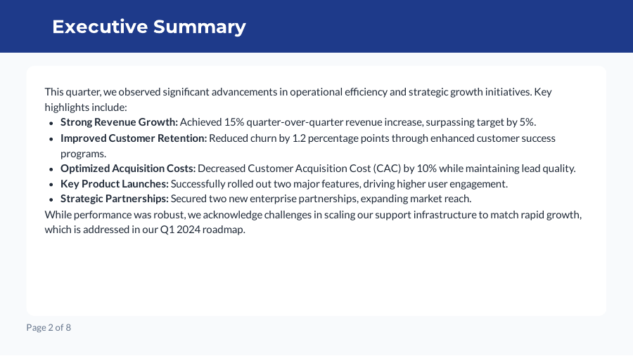 QBR Strategic Ops & Growth Review