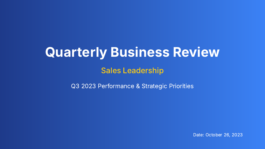 QBR Growth Review for Sales Leaders