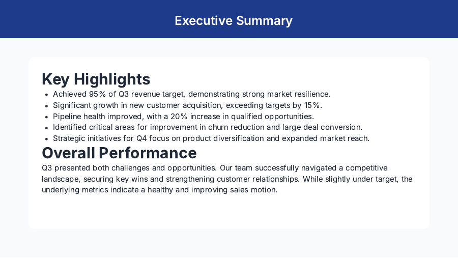 QBR Growth Review for Sales Leaders