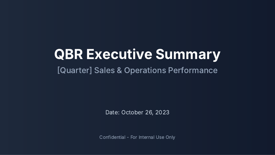 QBR: Sales & Ops Performance Deep-Dive