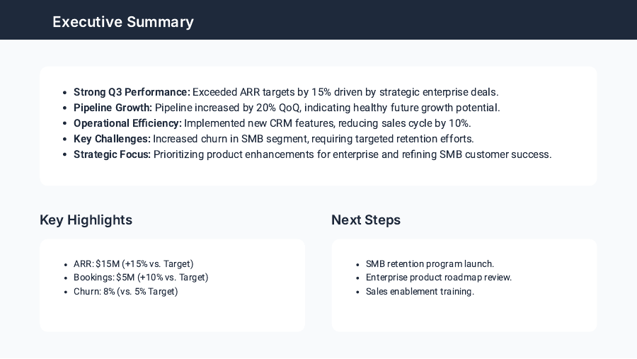 QBR: Sales & Ops Performance Deep-Dive
