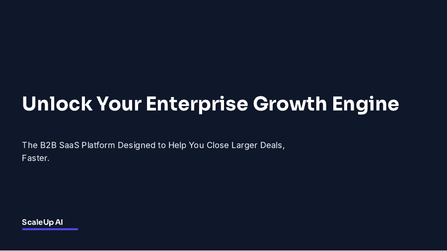 B2B SaaS Enterprise Sales Pitch