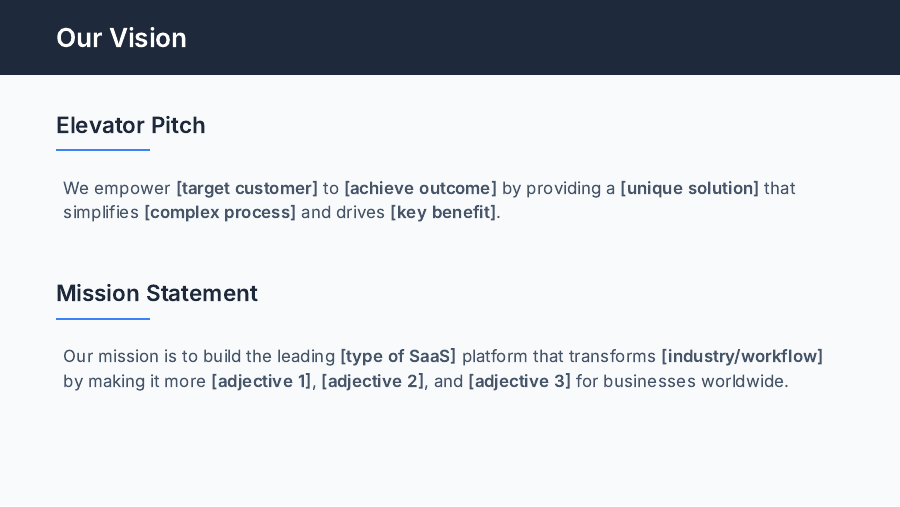 Seed Pitch Deck for SaaS Startups