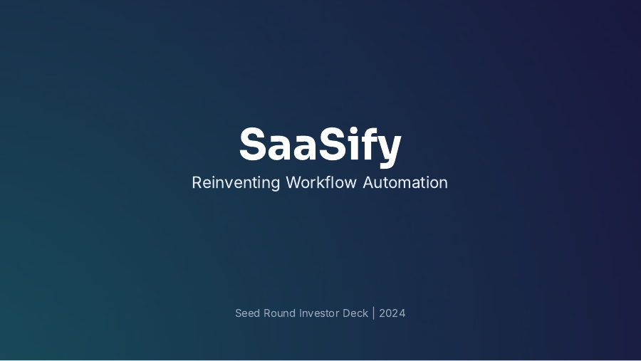 SaaS Seed Growth Pitch for Investors