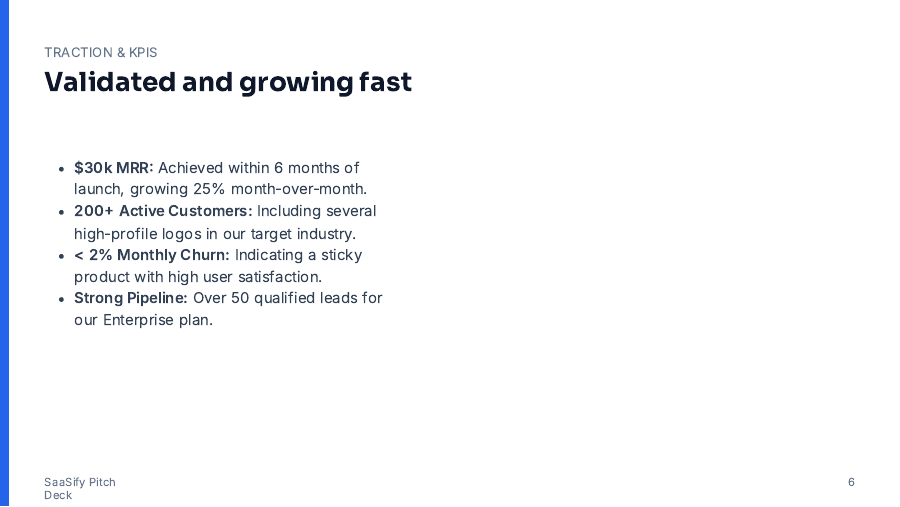 SaaS Seed Growth Pitch for Investors