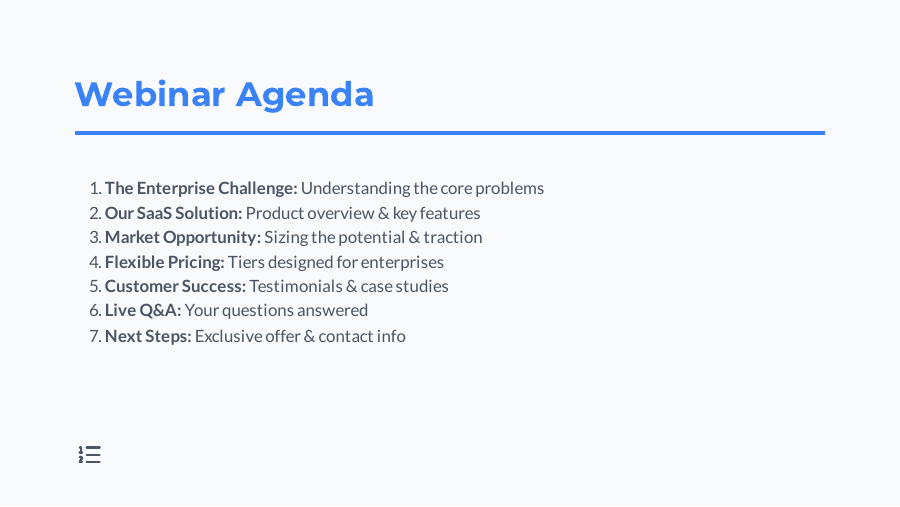 Webinar Pitch: SaaS Growth to Enterprise Buyers