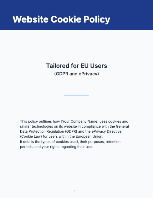Website Cookie Policy for EU Compliance