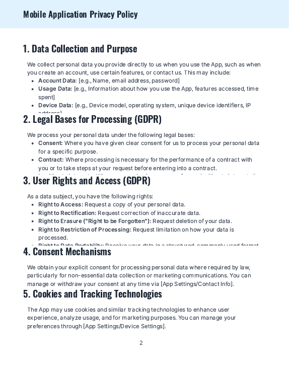 Mobile App Privacy Policy (EU Focus)
