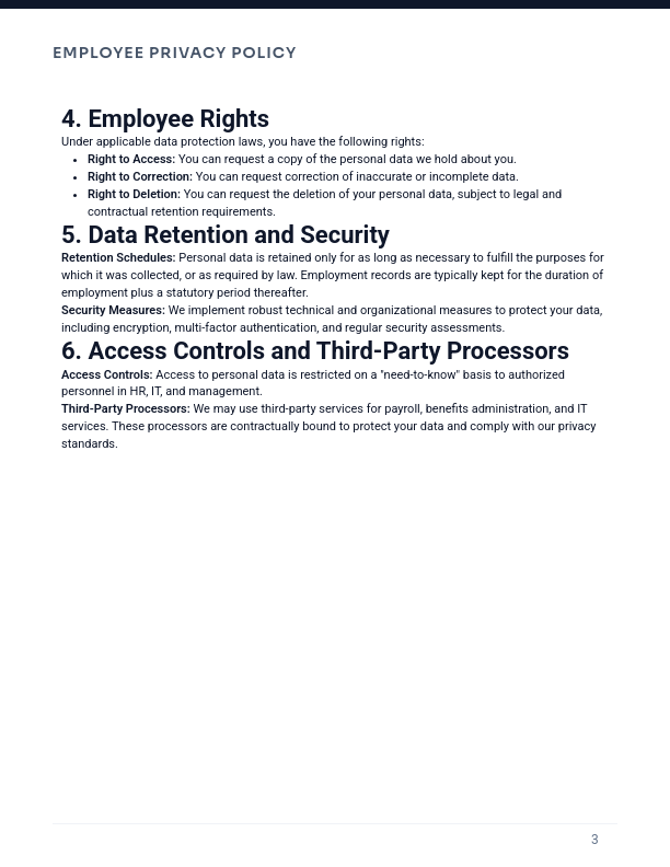 Employee Privacy Policy for Remote Teams