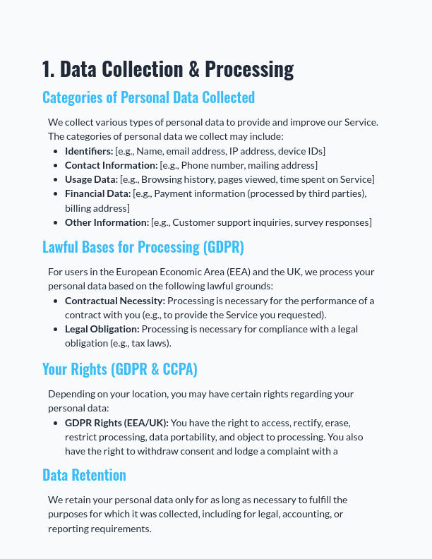 Privacy Policy: Data Retention & User Rights