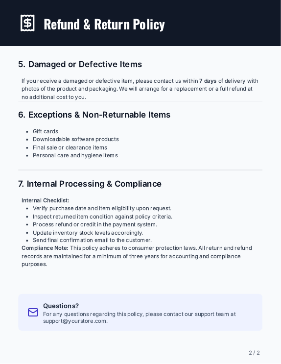 E-commerce Refund Policy for Retailers