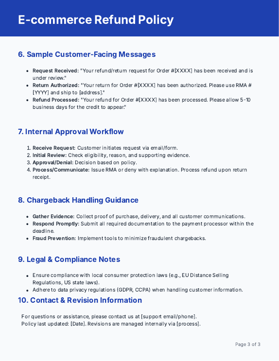 E-commerce Refund Policy — Clear Process
