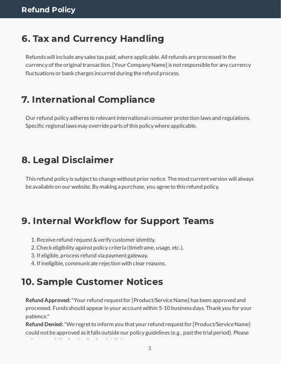 Refund Policy for Subscription and Digital Goods