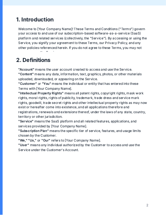 SaaS Subscription Terms & Conditions v2