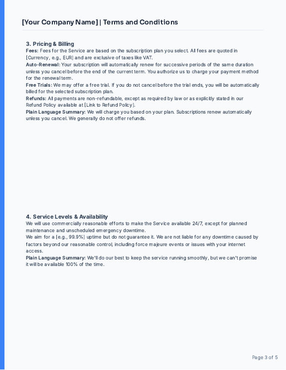 SaaS Subscription Terms for EU Customers