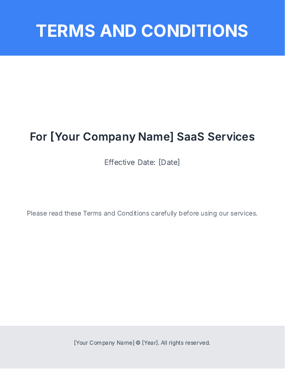Subscription SaaS Terms & Conditions