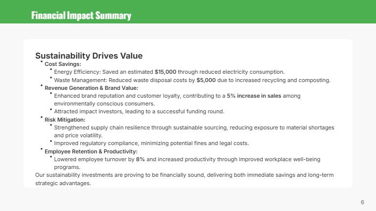 Annual Sustainability Review for Startups