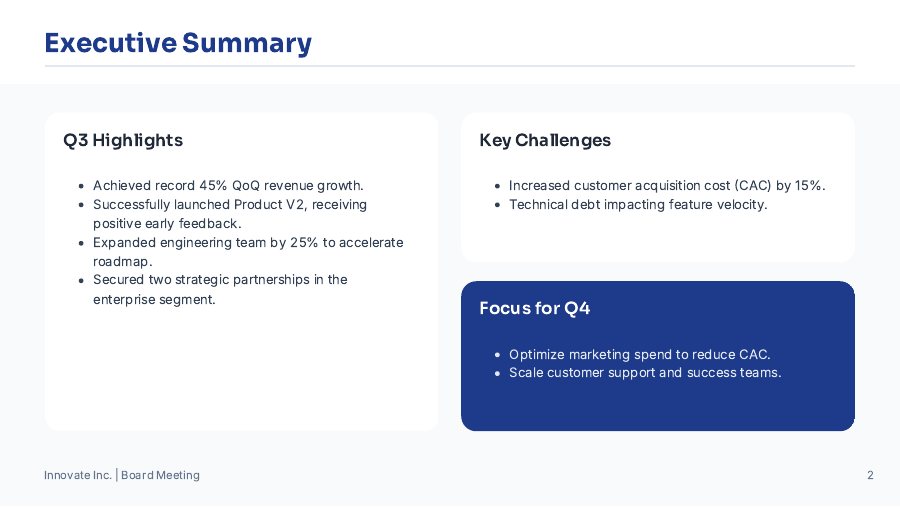 Board Strategy Agenda for Startups