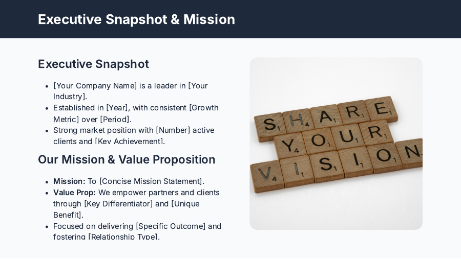 Company Overview for Strategic Partners