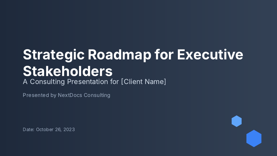 Consulting Strategy Roadmap for Executives