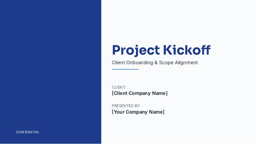 Consulting Project Kickoff & Scope Deck