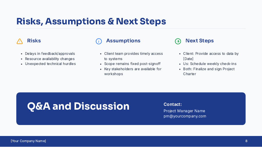 Consulting Project Kickoff & Scope Deck
