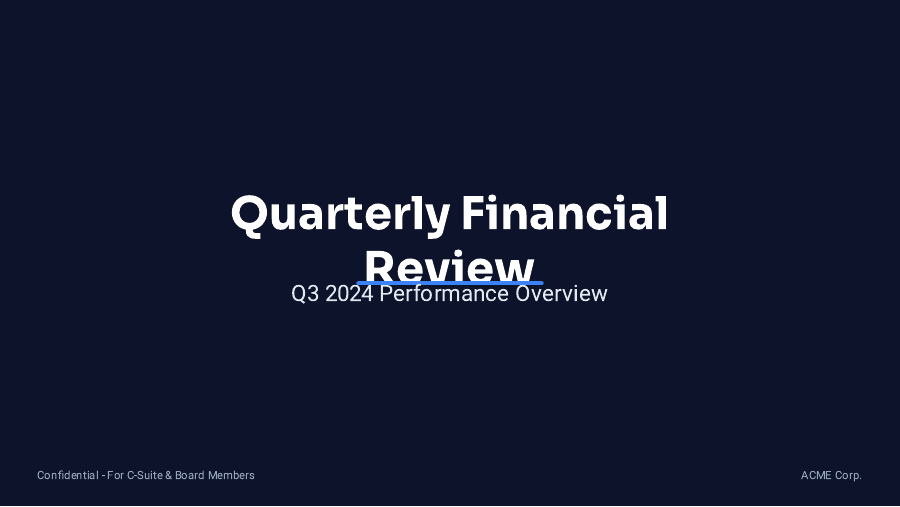 Quarterly Financial Review for Executives