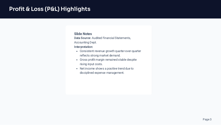 Quarterly Financial Review for Executives