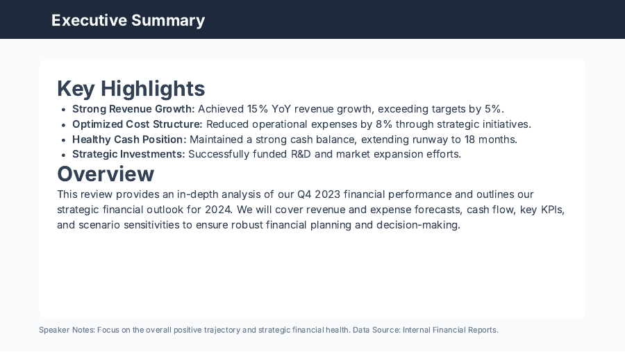 Quarterly Financial Forecast & KPI Review for CFOs