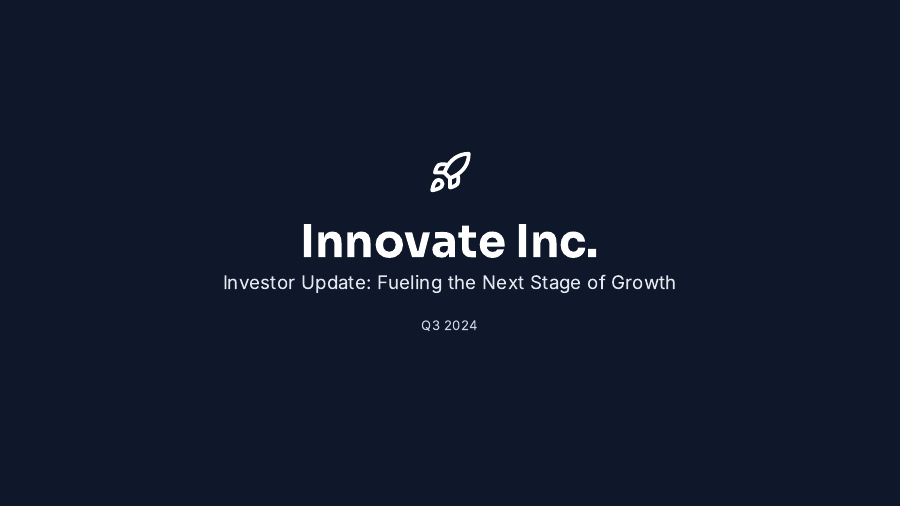 Investor Update: Growth & Traction Brief
