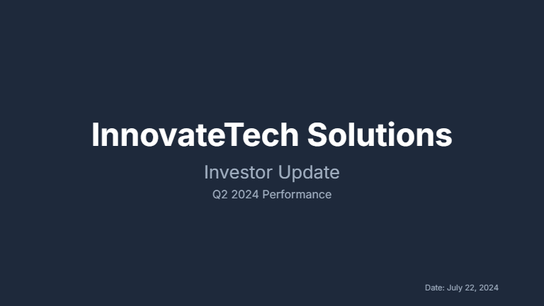Investor Update: Traction & Growth Brief